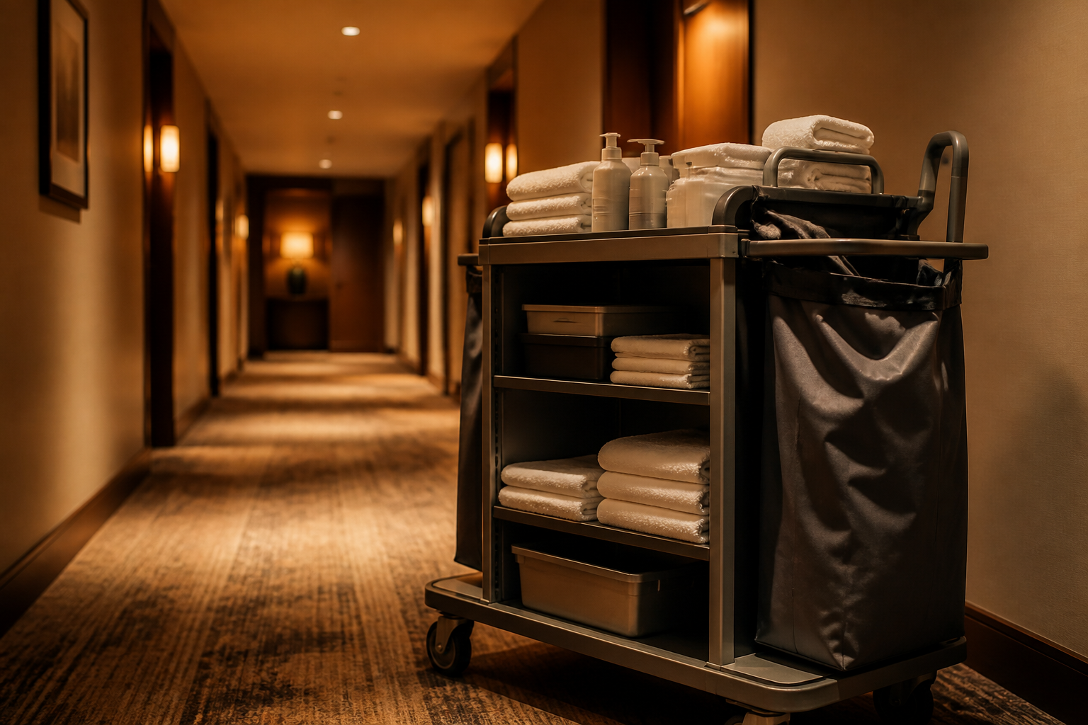 Equipo de housekeeping preparando habitaciones
